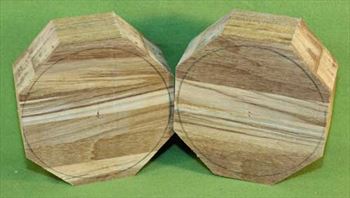 Bowl #436 - Teak two piece Segmented Bowl Blank set ~ 4 3/4" x 2" ~ $39.99